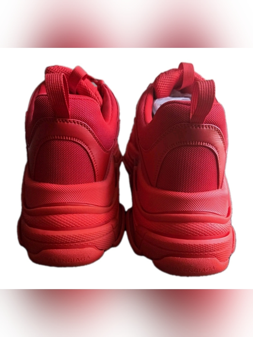Balenciaga Red Triple S LowTop Sneakers EU 45 / Men's US Size 12 - Picture 12 of 14